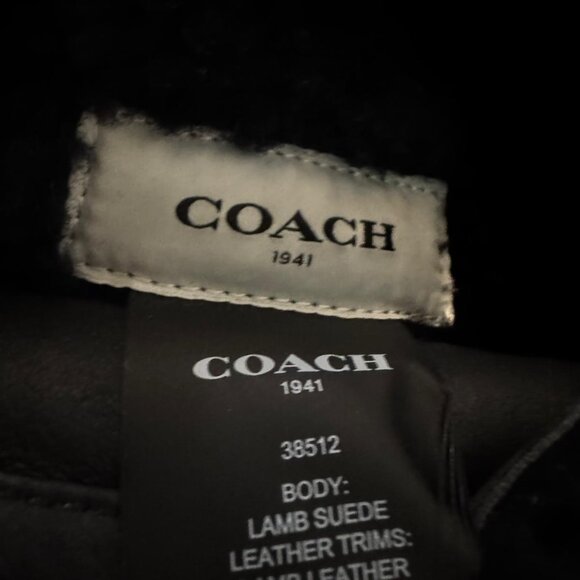 Size:6💕 Coach Genuine Black Shearling Two Side with Hoodie Tall Jacket Coat - Picture 6 of 16